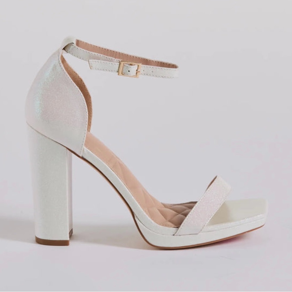 Capture Sparkle Glitter Platform Block Heels